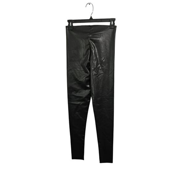 Joie Faux Leather Stretch Leggings Black Shiny Stretch Sz S PullOn Tummy Control - Picture 2 of 4